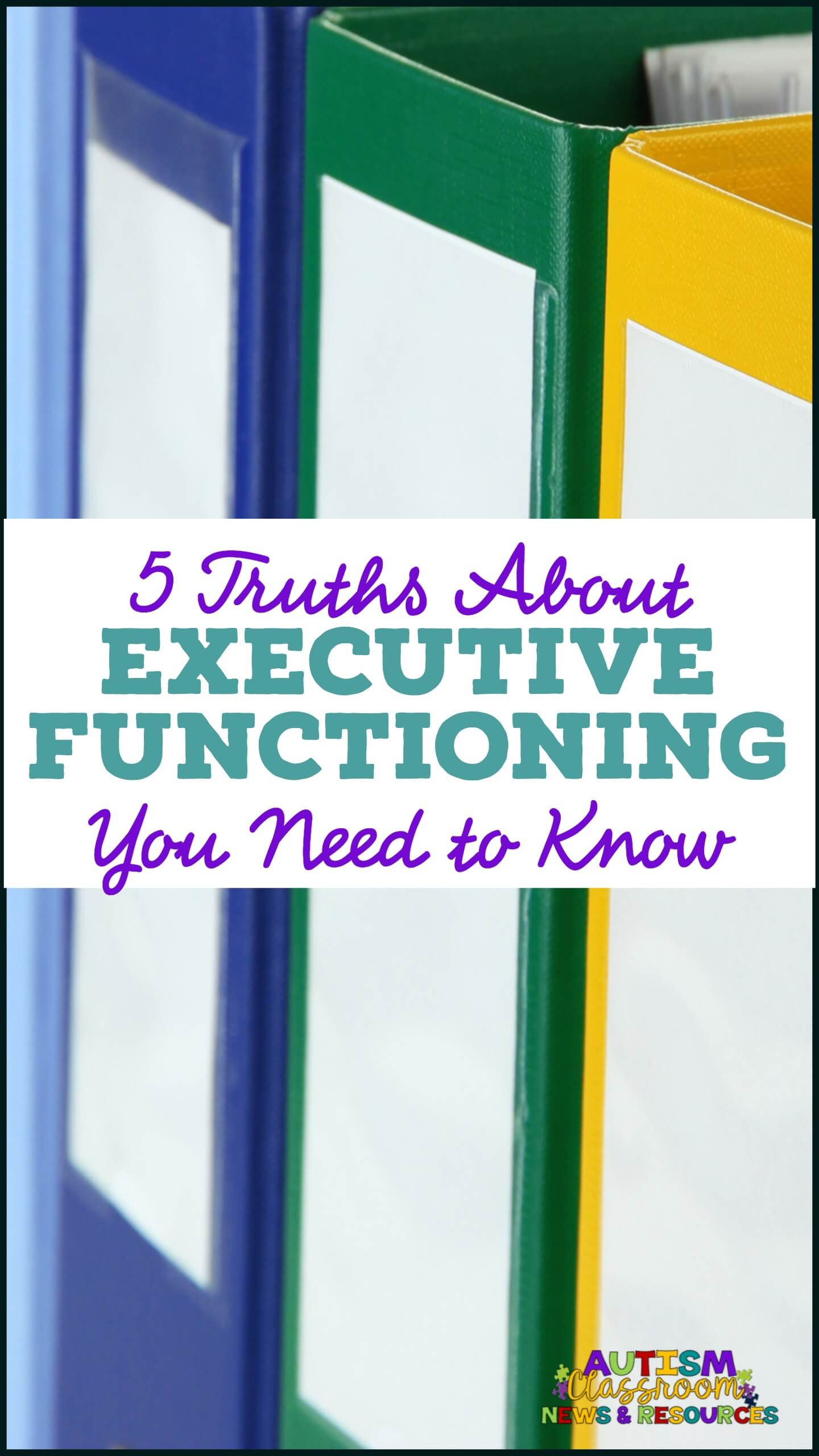 Whether you have never heard of executive functioning or you think you are an expert, these truths might make you think. No matter the age or the grade, disability or not, all students typically benefit from learning strategies to improve executive functioning. #executivefunctioning #specialeducation #inclusion 5 truths about executive functioning you need to know