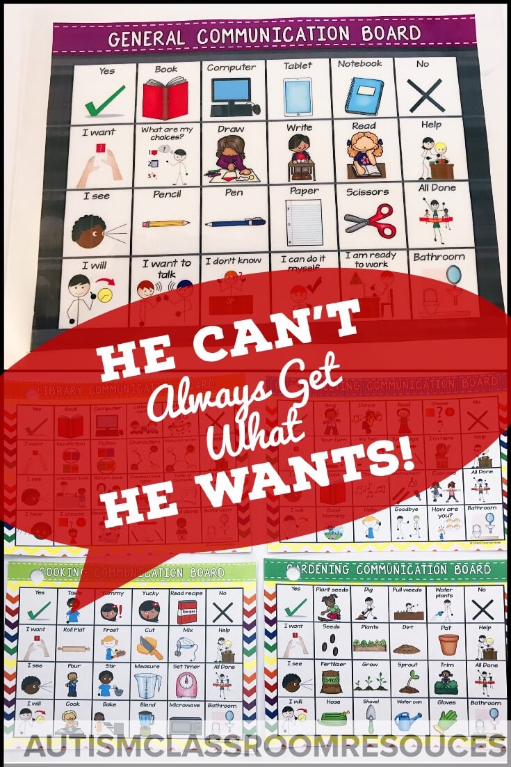 All special educators deal with situations in which we can't give a student something he requests. This often leads to meltdowns and tantrums. So how do we manage those requesting behaviors we want to teach while trying to avoid the challenging behavior? Click through for some Do's and Don'ts of managing the situation when he can't always get what he wants. #behaviormanagement #AAC #pbis #challengingbehavior #requesting #teachingcommunicationskills #communicationskillsstudent All special educators deal with situations in which we can't give a student something he requests. This often leads to meltdowns and tantrums. So how do we manage those requesting behaviors we want to teach while trying to avoid the challenging behavior? Click through for some Do's and Don'ts of managing the situation when he can't always get what he wants. #behaviormanagement #AAC #pbis #challengingbehavior #requesting #teachingcommunicationskills #communicationskillsstudent