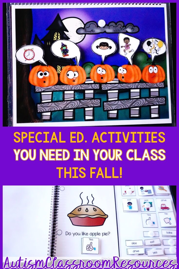 It's always so fun to pull out fall activities as the air gets cooler and the holidays get closer. These activities reflect all the fun of autumn in the special education classroom from pumpkins to changing leaves. But they also provide comprehensive instruction and tools for expanding your discrete trial training, language development, common core standard-based instruction, and literacy. Click to check out what is offered! It's always so fun to pull out fall activities as the air gets cooler and the holidays get closer. These activities reflect all the fun of autumn in the special education classroom from pumpkins to changing leaves. But they also provide comprehensive instruction and tools for expanding your discrete trial training, language development, common core standard-based instruction, and literacy. Click to check out what is offered!