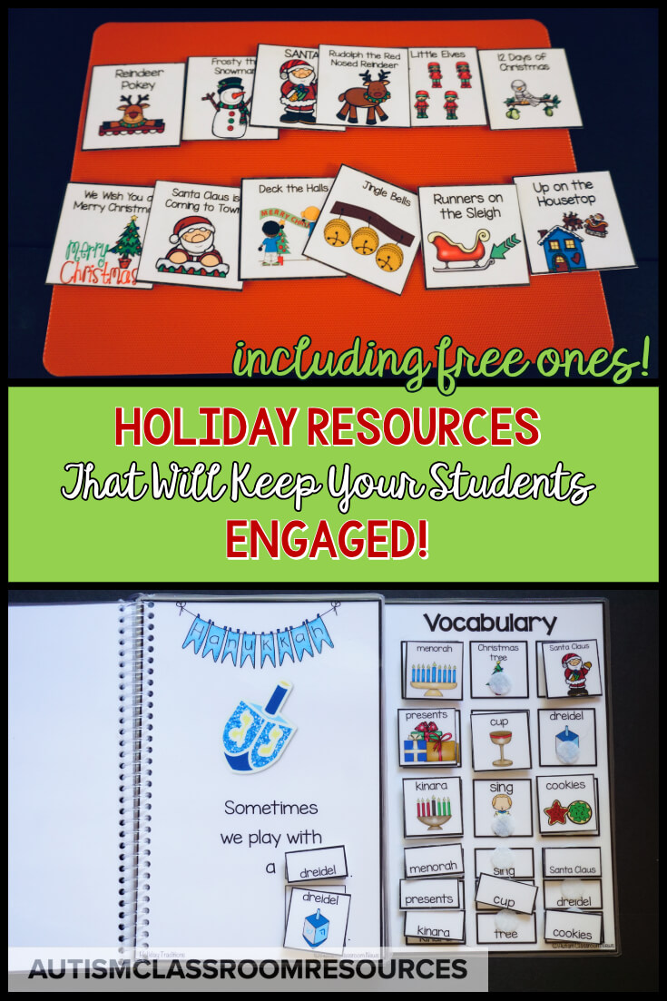 holiday resources that will keep students engaged pin These holiday and Christmas resources are great for keeping engagement in special education classrooms at the hardest time of the year! Make sure to grab the free activities too!