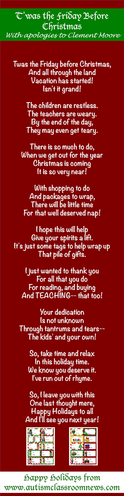 A Gift From Me to You (And a poem!) - Autism Classroom ... A Gift From Me to You (And a poem!) - Autism Classroom ...