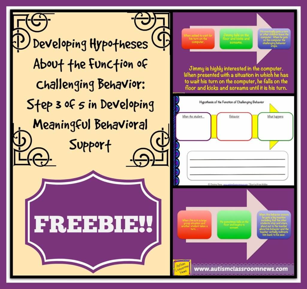 worksheet Developing A Hypothesis Worksheet developing hypotheses about the function of challenging behavior step 3 with a freebie