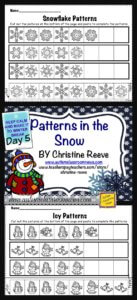 Snow Patterning Fee Worksheets from Autism Classroom Resources
