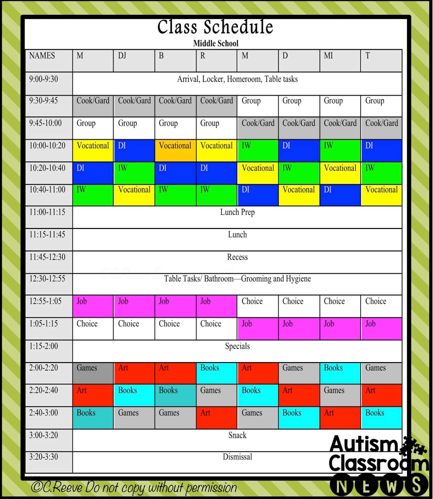 special education inclusion schedules