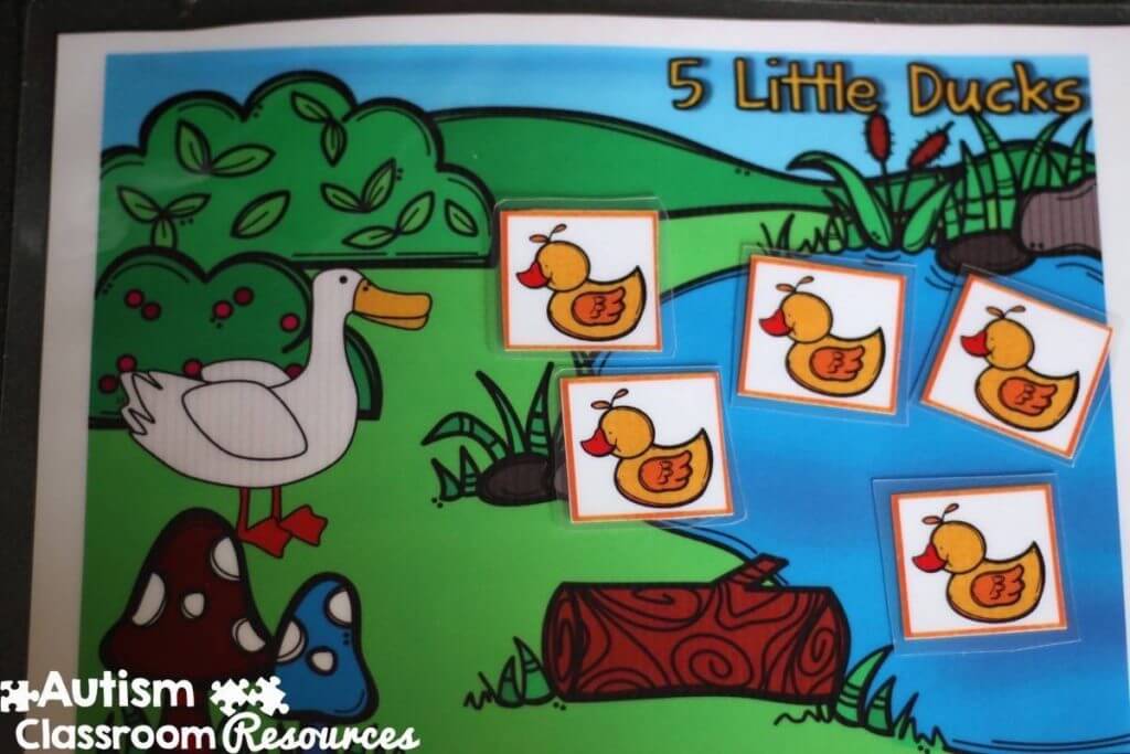Autism Classroom Resources Morning Meeting 5 Little Ducks Board