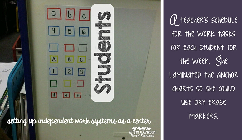 Preschool Center Rotation Chart