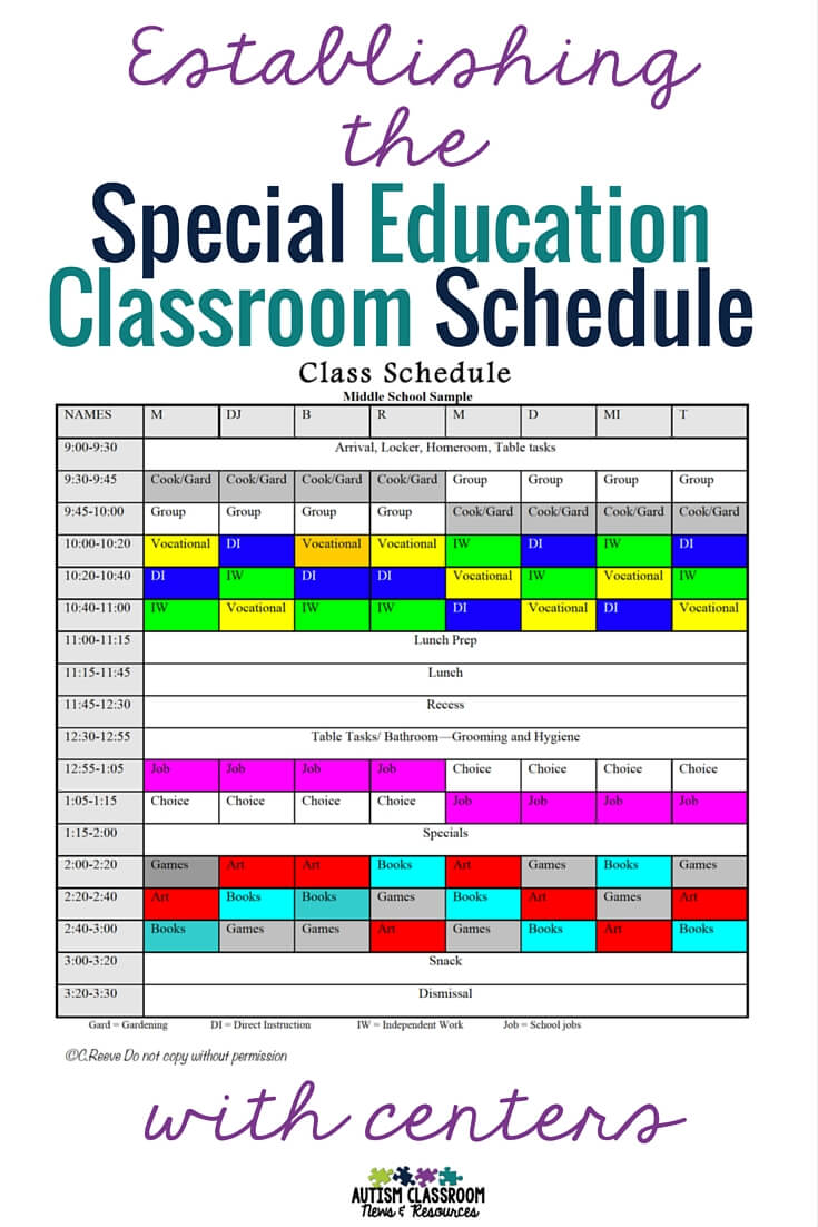 class room schedule