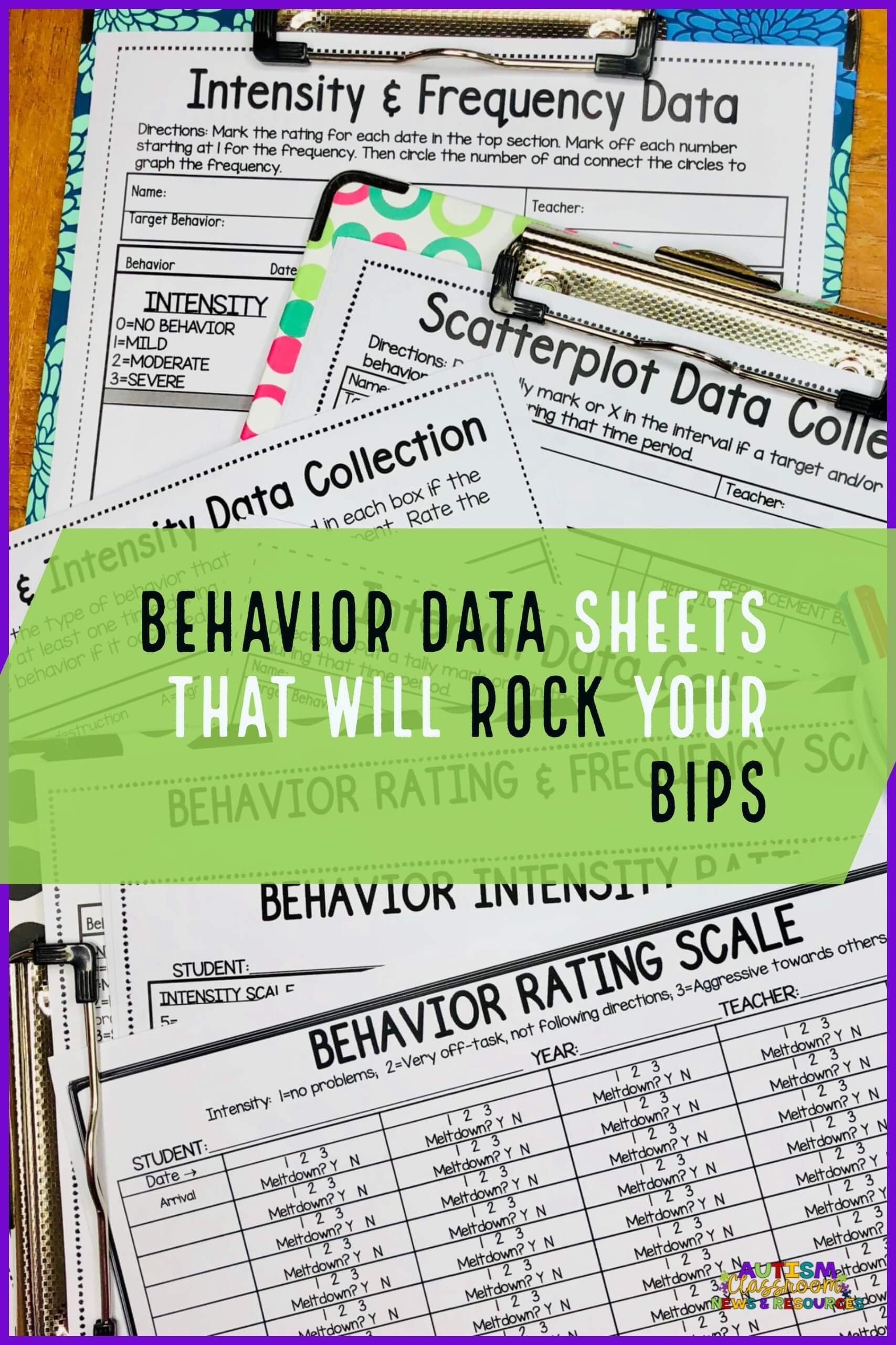 Self Monitoring Behavior Chart Middle School