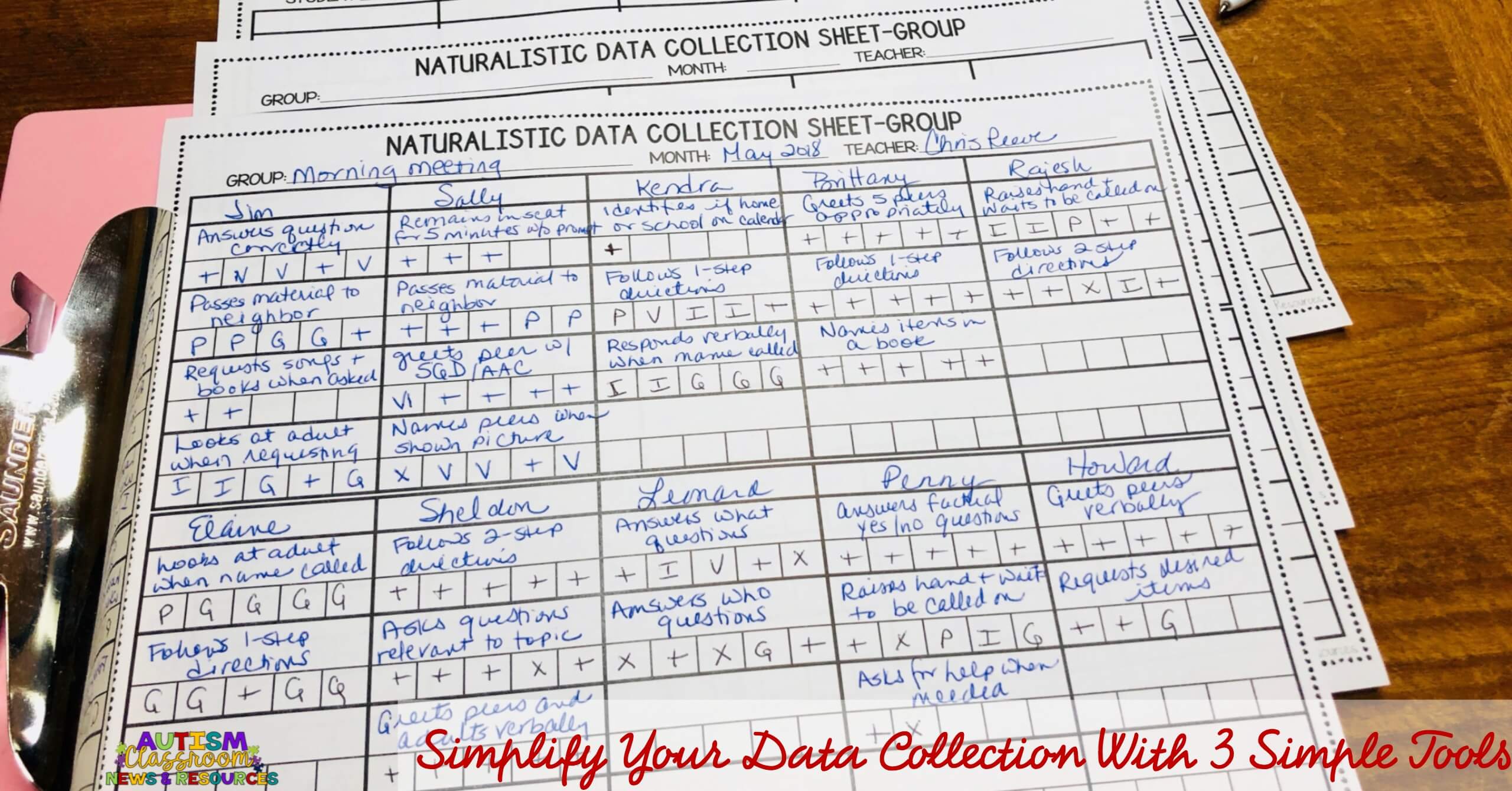 Data Collection Charts For Special Education