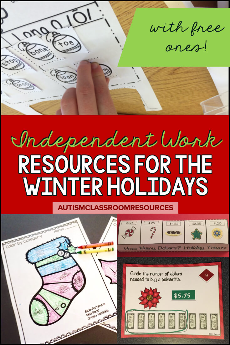 The winter holidays are always a tough time to get our students in special ed engaged. I've rounded up my holiday resources that are perfect for boosting engagement in independent work and in instruction with basic academics, money skills, and language tasks. Click through to check them out. #specialed #christmasresources The winter holidays are always a tough time to get our students in special ed engaged. I've rounded up my holiday resources that are perfect for boosting engagement in independent work and in instruction with basic academics, money skills, and language tasks. Click through to check them out. #specialed #christmasresources