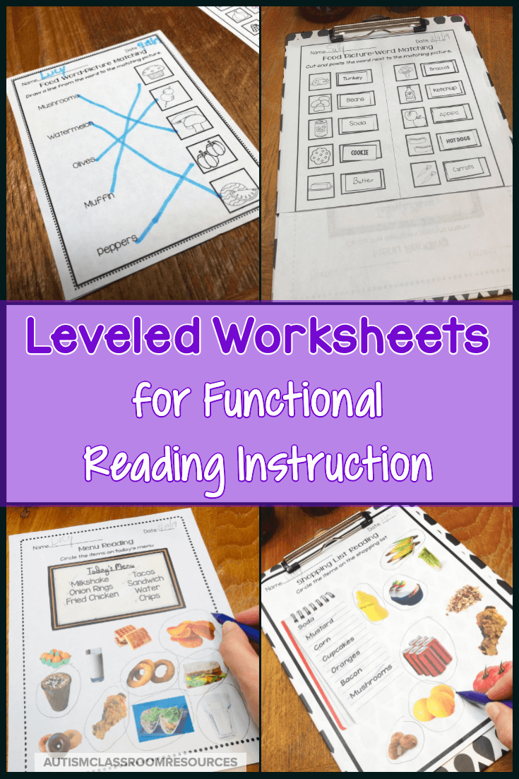 Finding engaging, practical ways for working on functional reading comprehension with sight words is tough for life skills teachers. Leveled worksheets to the rescue. They can save you time in prep as well as in data collection. And they scaffold your instruction and allow for easy differentiation. Check out what they offer in this post. Finding engaging, practical ways for working on functional reading comprehension with sight words is tough for life skills teachers. Leveled worksheets to the rescue. They can save you time in prep as well as in data collection. And they scaffold your instruction and allow for easy differentiation. Check out what they offer in this post.