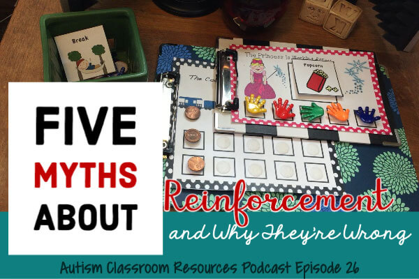 Pictures of token boards. Five myths about reinforcement and why they are wrong. Autism Classroom Resources Podcast Episode 26